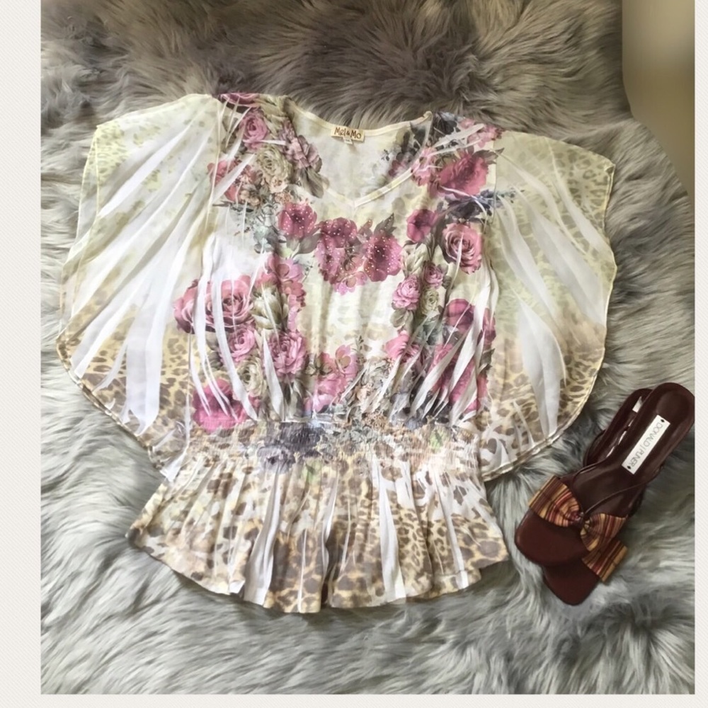 MEL & MO COLORFUL BUTTERFLY TOP